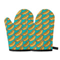 Drawing Hot Dog Pattern Print Oven Mitts