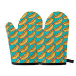 Drawing Hot Dog Pattern Print Oven Mitts