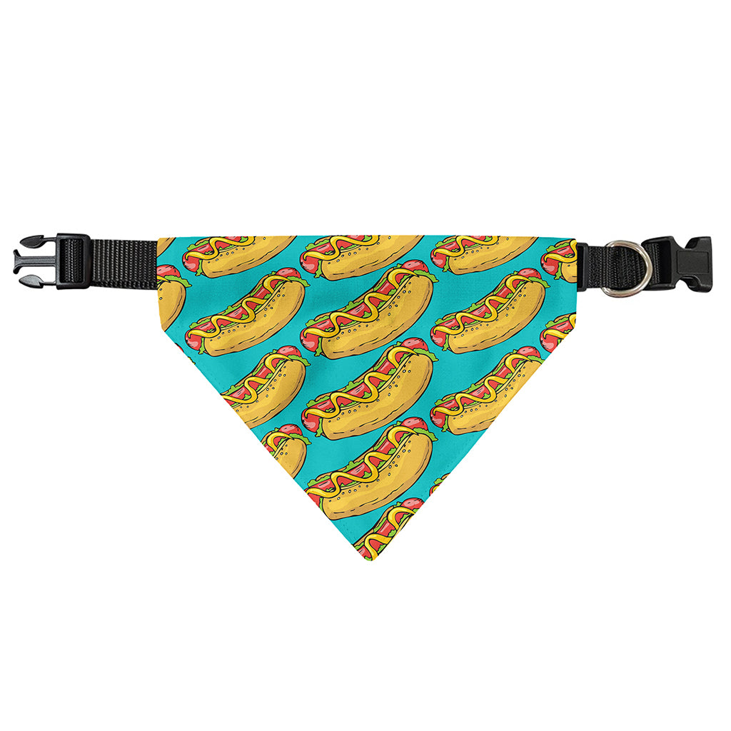 Drawing Hot Dog Pattern Print Over The Collar Dog Bandana