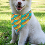 Drawing Hot Dog Pattern Print Over The Collar Dog Bandana