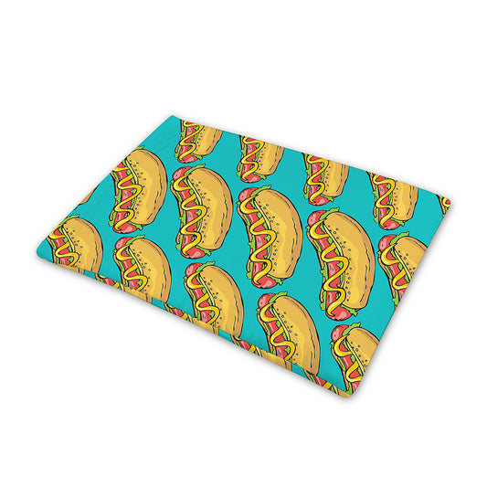 Drawing Hot Dog Pattern Print Pet Cooling Mat Cover