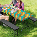 Drawing Hot Dog Pattern Print Picnic Table Cover