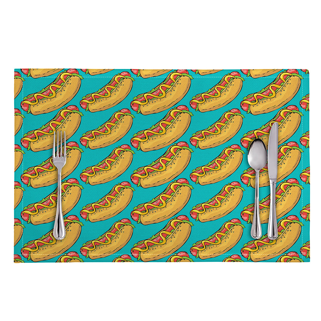 Drawing Hot Dog Pattern Print Placemat