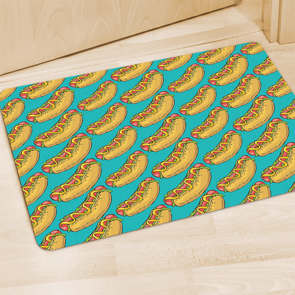 Drawing Hot Dog Pattern Print Polyester Doormat