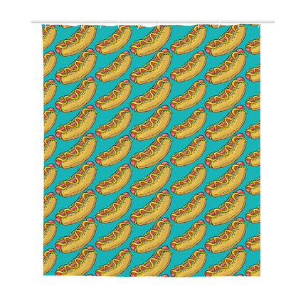 Drawing Hot Dog Pattern Print Polyester Shower Curtain