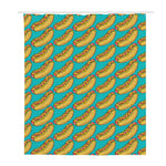 Drawing Hot Dog Pattern Print Polyester Shower Curtain
