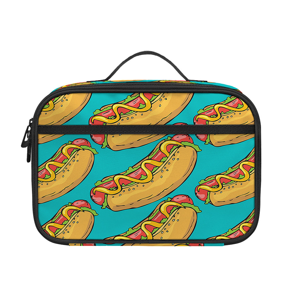 Drawing Hot Dog Pattern Print Portable Lunch Bag