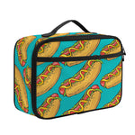 Drawing Hot Dog Pattern Print Portable Lunch Bag