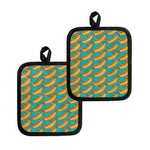 Drawing Hot Dog Pattern Print Pot Holders