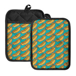 Drawing Hot Dog Pattern Print Pot Holders With Pocket