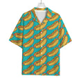 Drawing Hot Dog Pattern Print Rayon Hawaiian Shirt