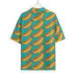 Drawing Hot Dog Pattern Print Rayon Hawaiian Shirt