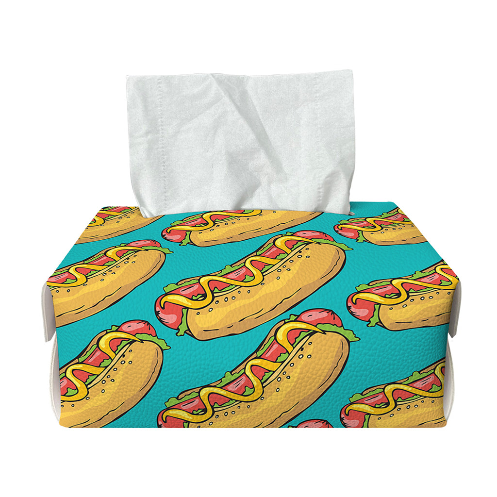Drawing Hot Dog Pattern Print Rectangle Tissue Box Cover
