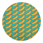 Drawing Hot Dog Pattern Print Round Blanket