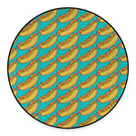 Drawing Hot Dog Pattern Print Round Floor Mat