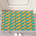Drawing Hot Dog Pattern Print Rubber Doormat