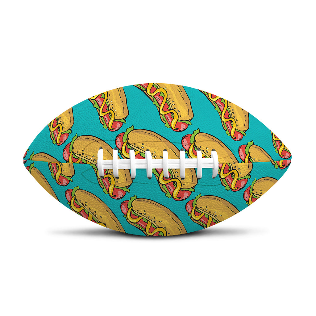Drawing Hot Dog Pattern Print Rugby Ball