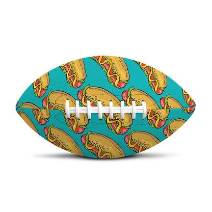 Drawing Hot Dog Pattern Print Rugby Ball