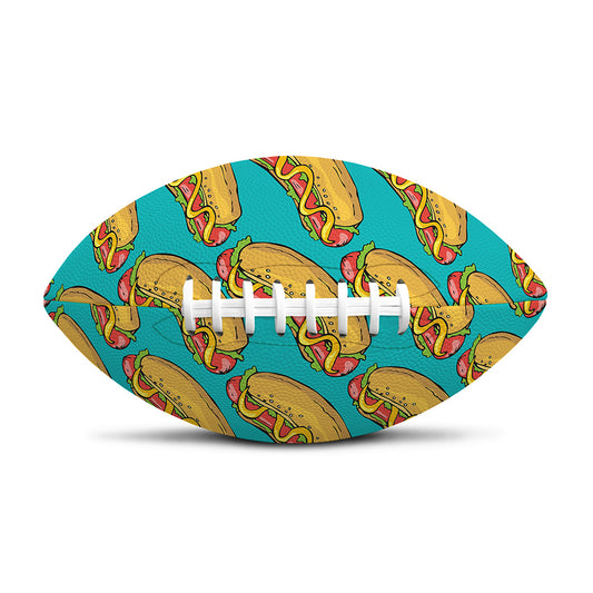 Drawing Hot Dog Pattern Print Rugby Ball