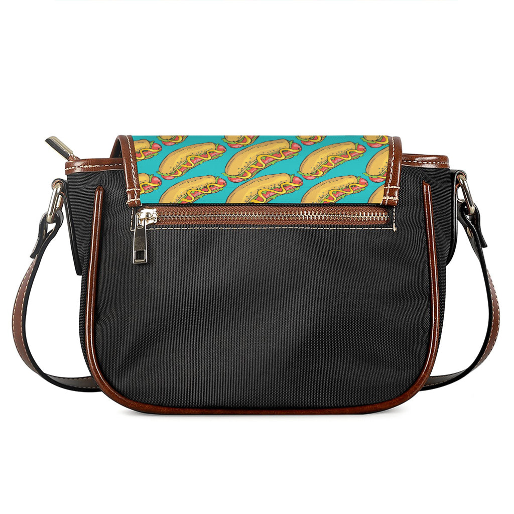 Drawing Hot Dog Pattern Print Saddle Bag