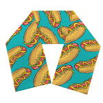 Drawing Hot Dog Pattern Print Scarf