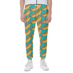 Drawing Hot Dog Pattern Print Scuba Joggers