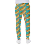 Drawing Hot Dog Pattern Print Scuba Joggers