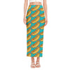 Drawing Hot Dog Pattern Print Side Slit Maxi Skirt