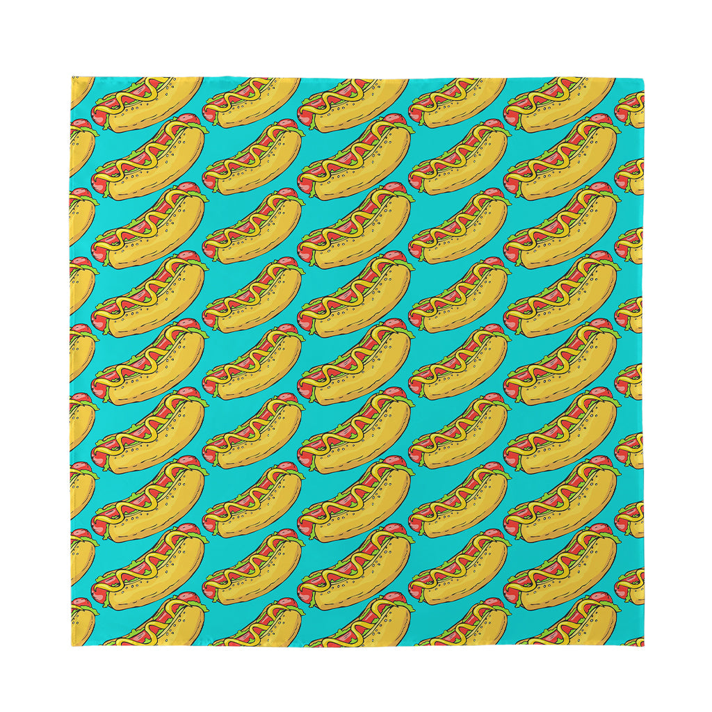 Drawing Hot Dog Pattern Print Silk Bandana