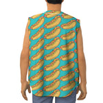 Drawing Hot Dog Pattern Print Sleeveless Baseball Jersey