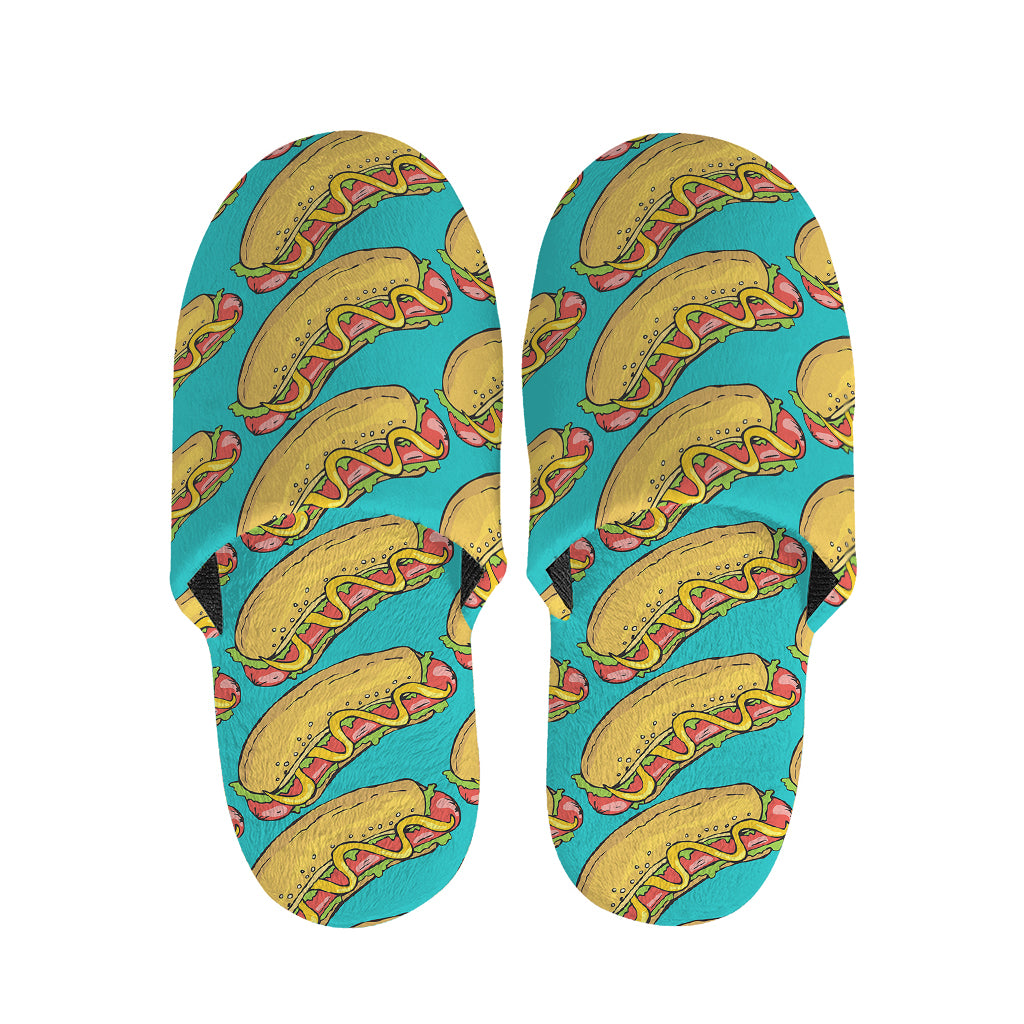 Drawing Hot Dog Pattern Print Slippers