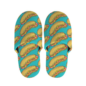 Drawing Hot Dog Pattern Print Slippers