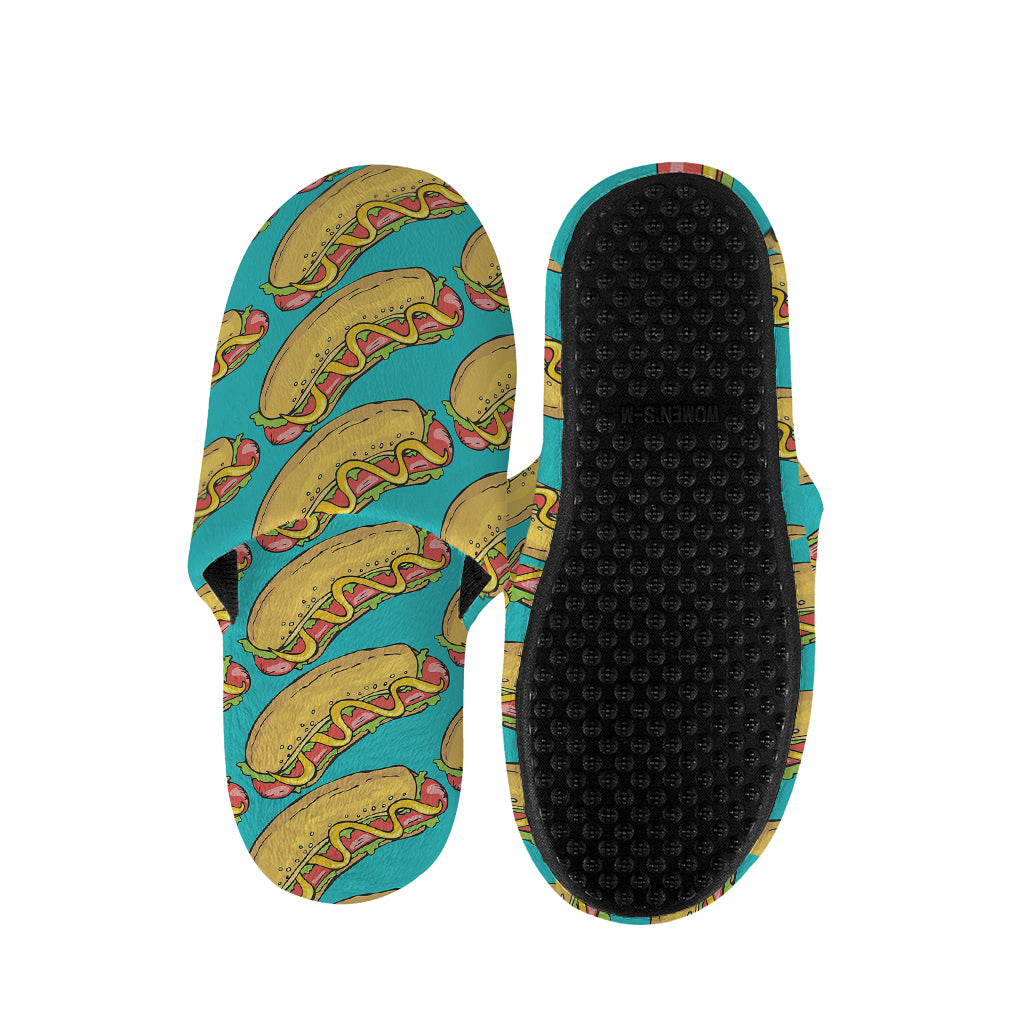 Drawing Hot Dog Pattern Print Slippers