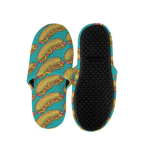 Drawing Hot Dog Pattern Print Slippers