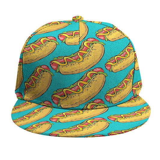 Drawing Hot Dog Pattern Print Snapback Cap