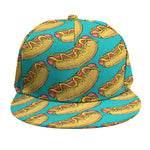 Drawing Hot Dog Pattern Print Snapback Cap