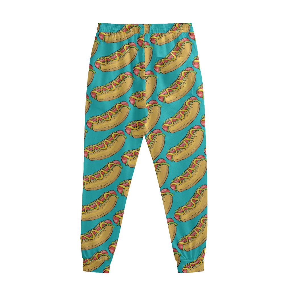 Drawing Hot Dog Pattern Print Sweatpants