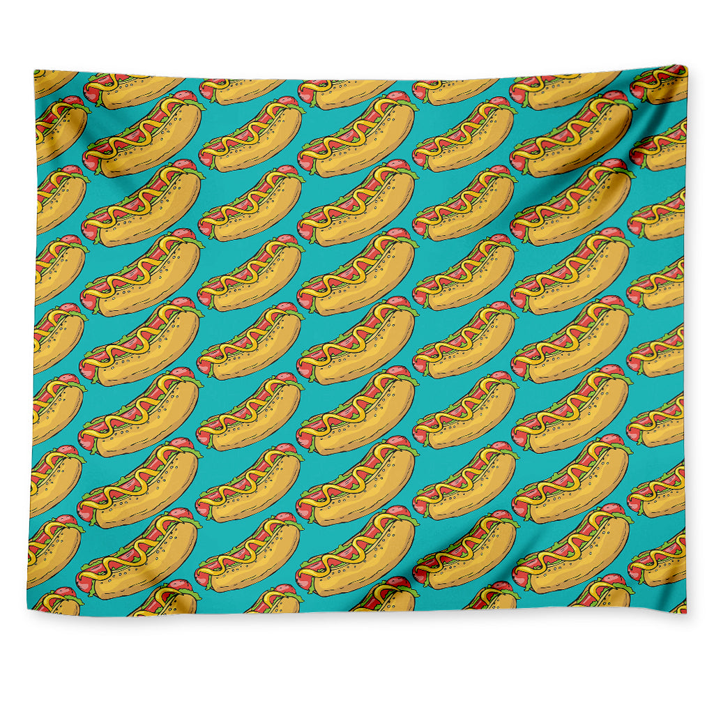 Drawing Hot Dog Pattern Print Tapestry