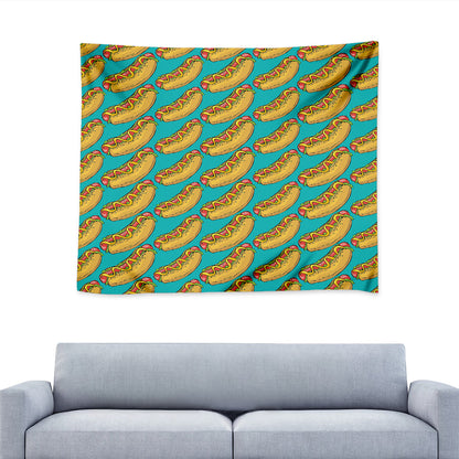 Drawing Hot Dog Pattern Print Tapestry