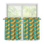 Drawing Hot Dog Pattern Print Tier Curtains
