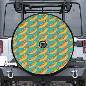 Drawing Hot Dog Pattern Print Tire Cover With Camera Hole