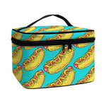 Drawing Hot Dog Pattern Print Travel Makeup Bag