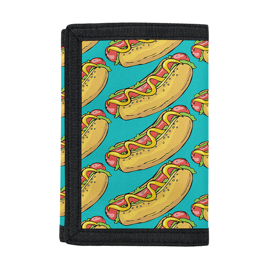 Drawing Hot Dog Pattern Print Trifold Wallet
