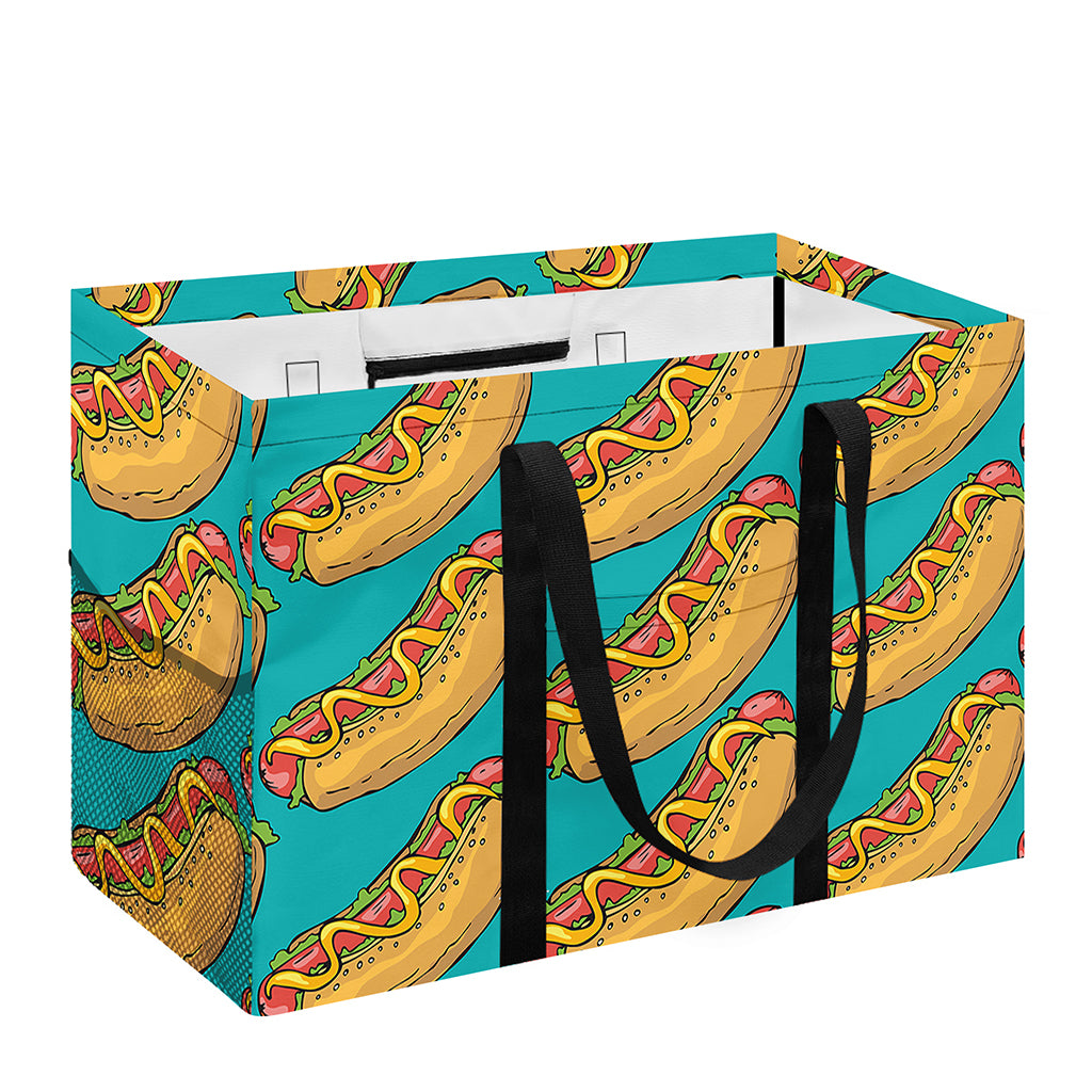 Drawing Hot Dog Pattern Print Utility Tote Bag