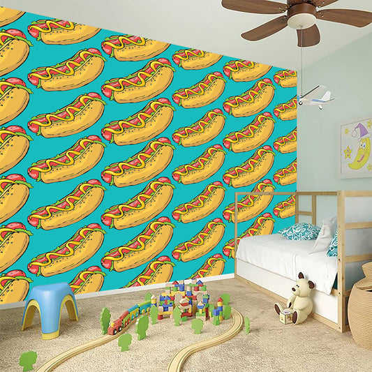 Drawing Hot Dog Pattern Print Wall Sticker