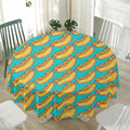 Drawing Hot Dog Pattern Print Waterproof Round Tablecloth