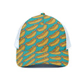 Drawing Hot Dog Pattern Print White Mesh Trucker Hat