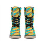 Drawing Hot Dog Pattern Print Winter Boots