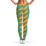 Drawing Hot Dog Pattern Print Women's Leggings