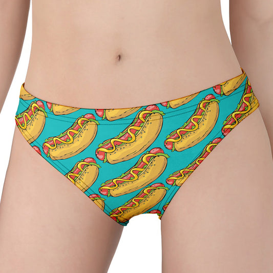 Drawing Hot Dog Pattern Print Women's Panties